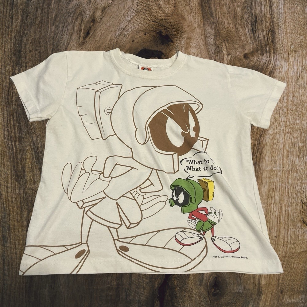 Y2K Looney‎ Tunes Marvin The Martian Cropped Shirt Womens Small